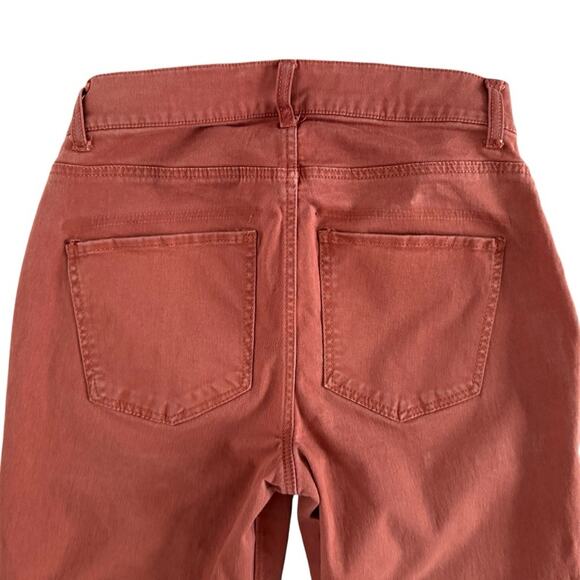 Express Cropped Straight High Rise Jeans‎ Women's Sz 4 Orange Rust Tapered Retro - Picture 10 of 14